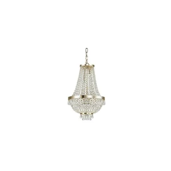 Ideal Lux Caesar - 6 Light Crystal Chandelier Gold Finish, G9