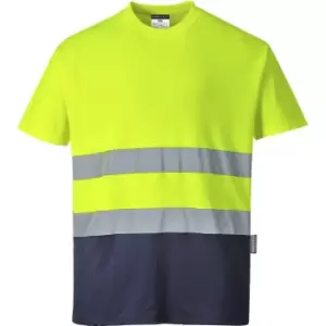 Portwest Two Tone Cotton Comfort Hi Vis T Shirt Yellow / Navy 3XL