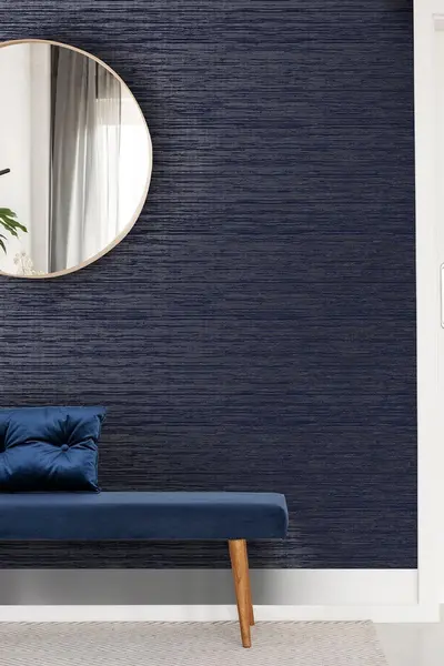 Boutique Gilded Textured Plain Wallpaper Blue