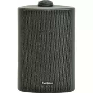 Loops - 4' 100V/8Ohm Outdoor Weatherproof Speaker Black 70W IP54 Rated Background Wall