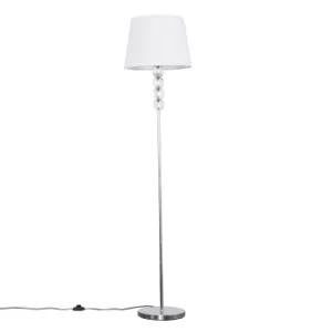 Eleanor Chrome Floor Lamp with White Aspen Shade