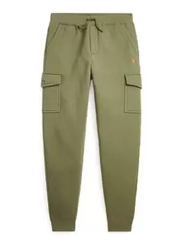 Ralph Lauren Boys Cargo Jog Pants - Dark Sage, Green, Size 8-10 Years=M