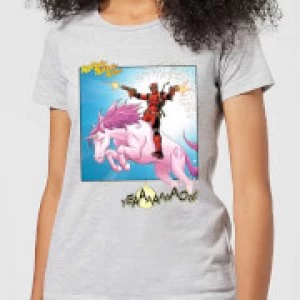 Marvel Deadpool Unicorn Battle Womens T-Shirt - Grey - M