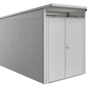 Biohort AvantGarde Metal Double Door Garden Shed 5ft9 x 12ft4 A4 - Metallic Silver