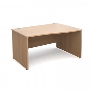 Maestro 25 PL Right Hand Wave Desk 1400mm - Beech Panel Leg Design