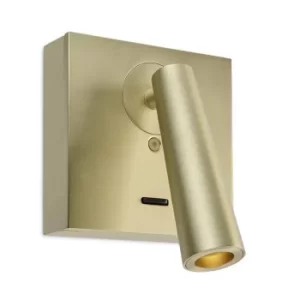 Gamma LED Wall Reading Light Satin Gold 179lm 2700K