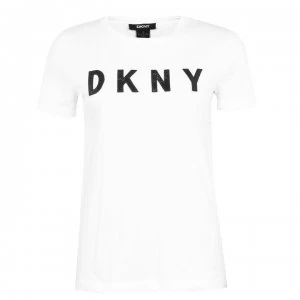 DKNY Sequin T-Shirt - White/Black