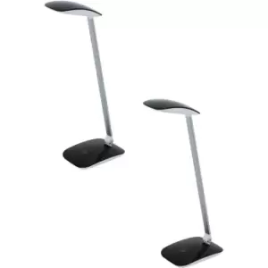 2 PACK Table Desk Lamp Colour Balck Touch On/Off Dimming Bulb LED 4.5W Included