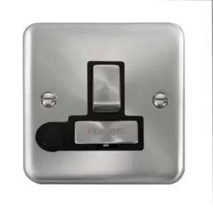 Click Scolmore Deco Plus Satin Chrome 1 Gang Fused Connection Unit 13A With Black Ingot - DPSC551BK