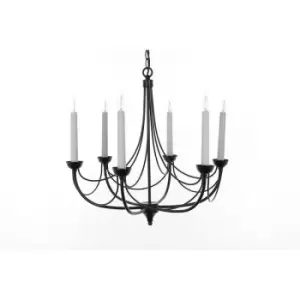 Impex Cirrus Natural 6 Arm Chandelier