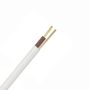 Zexum White 1.5mm 16A Brown Single Core and Earth 6241B Flat LSZH Low Smoke Zero Halogen Harmonised Lighting Power Cable - 100 Meter