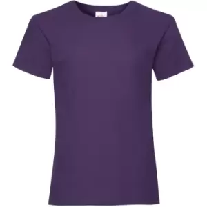 Fruit Of The Loom Girls Childrens Valueweight Short Sleeve T-Shirt (Pack Of 5) (3-4) (Purple)