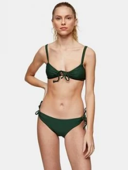 Topshop Tie Side Bikini Briefs - Khaki, Size 6, Women