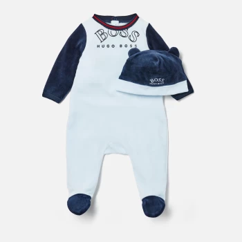 Hugo Boss Baby Sleepsuit & Pull On Hat Set - Blue - 6-9 months