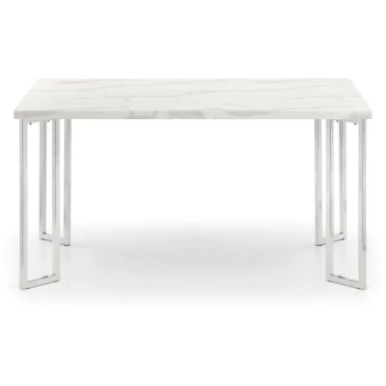 Letha - Marble & Chrome Dining Table 150Cm x 90Cm