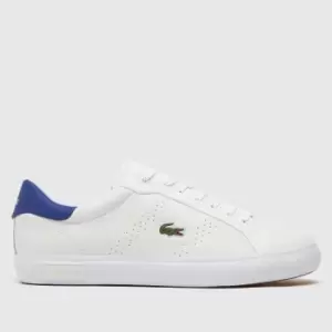 Lacoste White & Blue Powercourt 2.0 Trainers