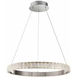 Loops - Ceiling Pendant Light Chrome Plate & Clear Crystal 30W LED Bulb Included