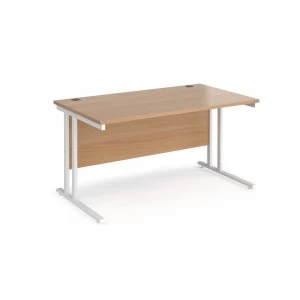 Maestro 25 WL Straight Desk 1400mm x 800mm - White Cantilever Frame b