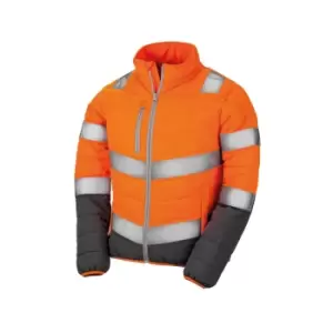 Result Womens/Ladies Safe-Guard Soft Safety Jacket (XL) (Fluorescent Orange/Grey)