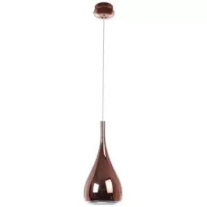 Guelph Dome Pendant Ceiling Light Metal Rose Gold Outside White Chrome Inside LED E27 - Merano