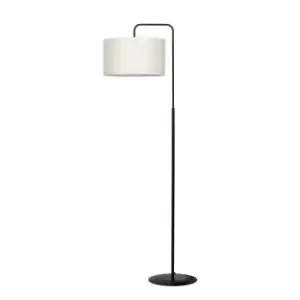 Trapo Black Floor Lamp with Shade with Ecru Fabric Shades, 1x E27