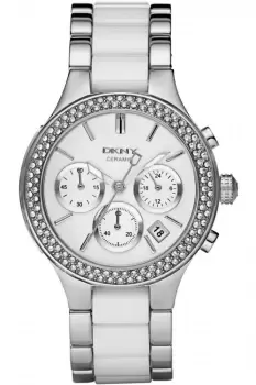 Ladies DKNY Chambers Ceramic Chronograph Watch NY8181