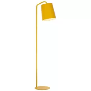 Netlighting Merano Gananoque Floor Lamp with Tapered Shade Matt Yellow Metal Out