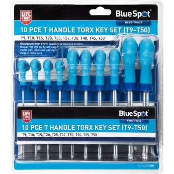 Bluespot - 12184 10 Piece T Handle Torx Key Set (T9-T50)