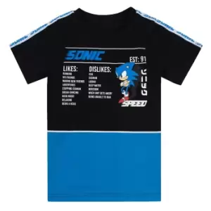 Sonic The Hedgehog Boys Gaming Statistics T-Shirt (4-5 Years) (Black/Blue/White)