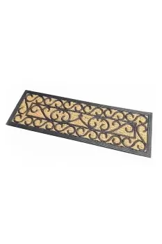 Scroll Rubber and Coir Doormat