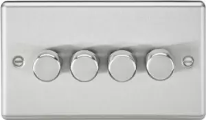 KnightsBridge 4G 2 way 10-200W (5-150W LED) trailing edge dimmer - Rounded Edge Brushed Chrome