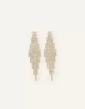 Accessorize Womens Crystal Waterfall Statement Earrings