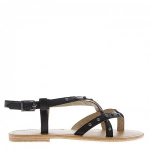 Firetrap Blackseal Dalhia Gladiator Sandals - Black Leather