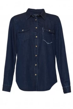 French Connection Leila Denim Classic Western Shirt Indigo