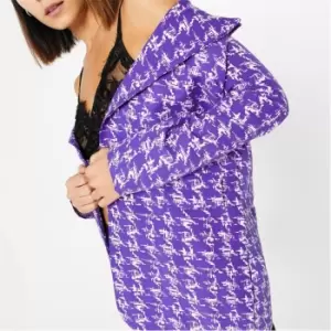 I Saw It First Houndstooth Super Oversized Blazer - Purple