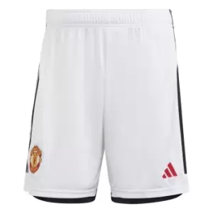 adidas Manchester United Home Shorts 2023 2024 Adults - White