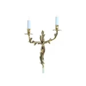 Impex Louis Polished Brass Candle Wall Lamp