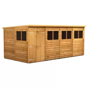 Power 16x8 Overlap Pent Double Door Shed