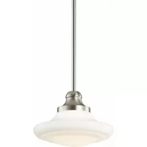 Loops - 1 Bulb Ceiling Pendant Light Fitting Brushed Nickel LED E27 75W Bulb