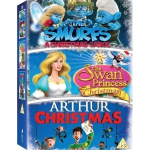 Arthur Christmas / Smurfs Christmas Carol / Swan Princess Christmas DVD