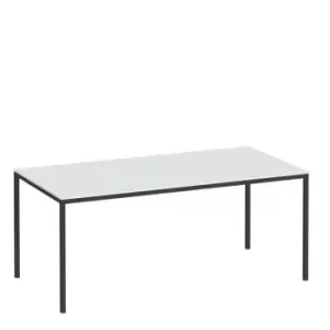 Family Dining Table 180Cm White Table Top With Black Legs