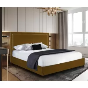 Sensio Upholstered Beds - Plush Velvet, Small Double Size Frame, Mustard - Mustard