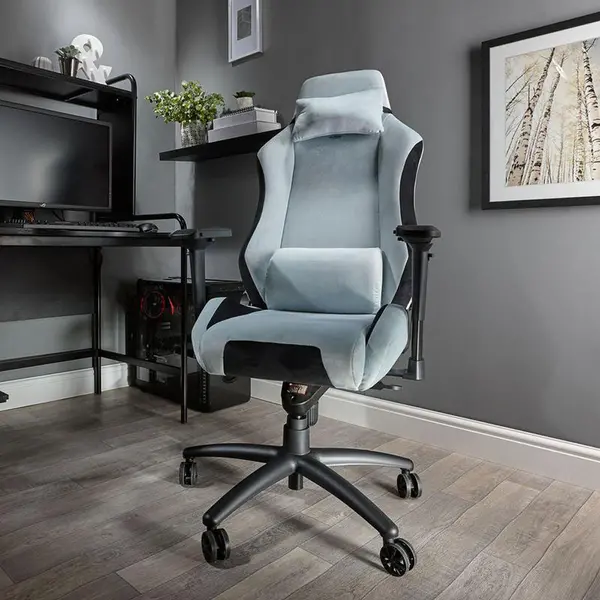 X Rocker X Rocker Messina Fabric High Back Office Chair - Silver Grey 0791801