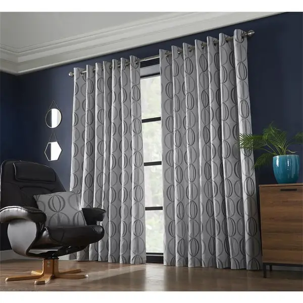 Other Omega Multi Yarn Fully Lined Ring Top Curtains 229x274cm Silver 83643711000