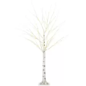 Pre-Lit Artificial White Birch Tree with 96 LED Lights 5ft, white