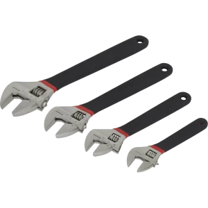 Sealey 4 Piece Adjustable Spanner Set Nickel Ferrous Finish