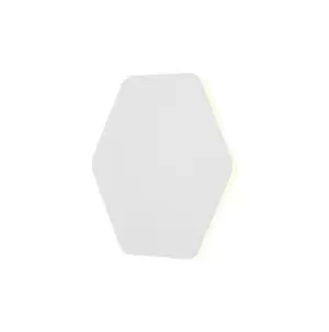 Magnetic Base Wall Lamp, 12W LED 3000K 498lm, 20, 19cm Horizontal Hexagonal Centre, Sand White, Acrylic Frosted Diffuser