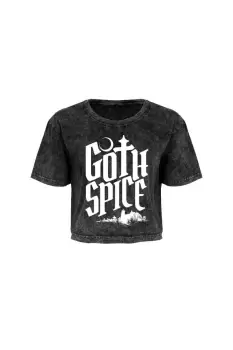 Goth Spice Acid Wash Oversized Crop Top