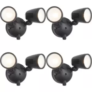 4 PACK Twin Light Outdoor Adjustable Spot Light - 2 x 10W CCT LED Module