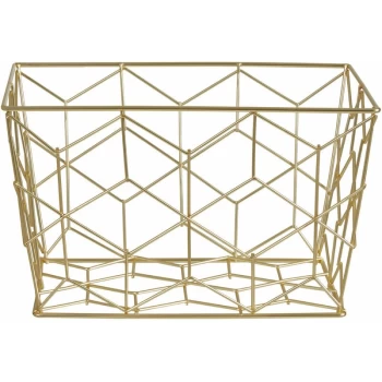 Vertex Contour Matte Gold Storage Basket - Premier Housewares